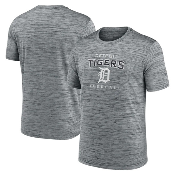 Men's Detroit Tigers Gray Velocity Practice Performance T-Shirt - Click Image to Close